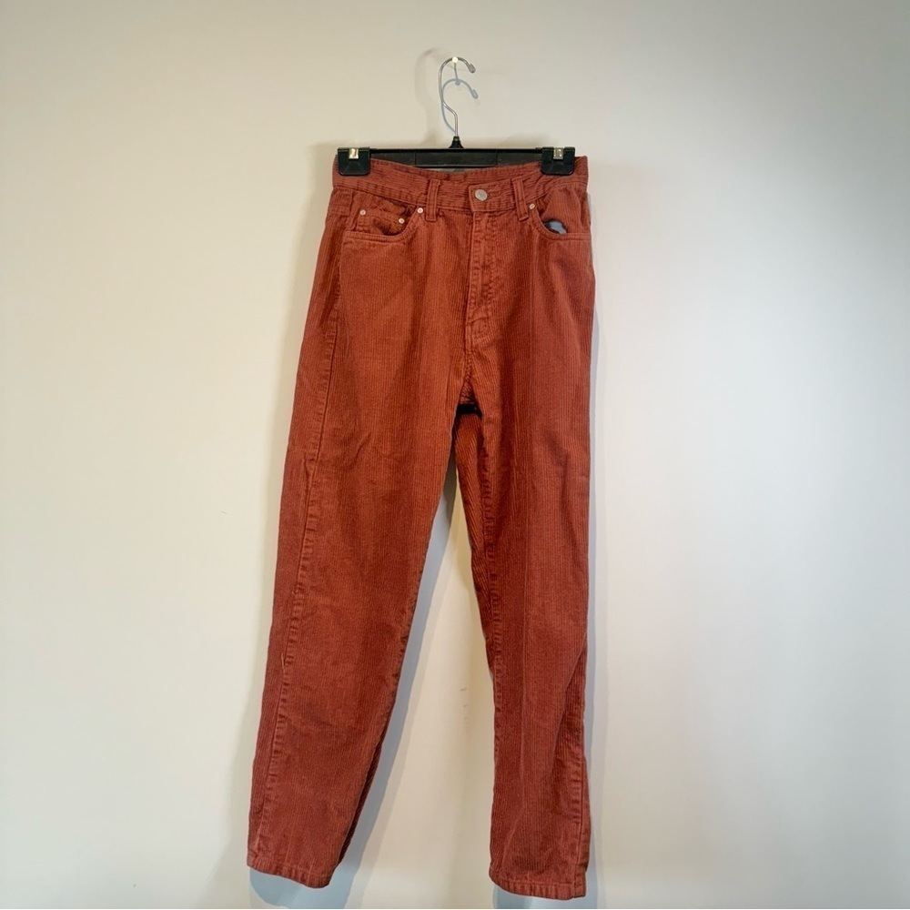 Refuge denim | women's small Corduroy mom Pants in Warm Rust
